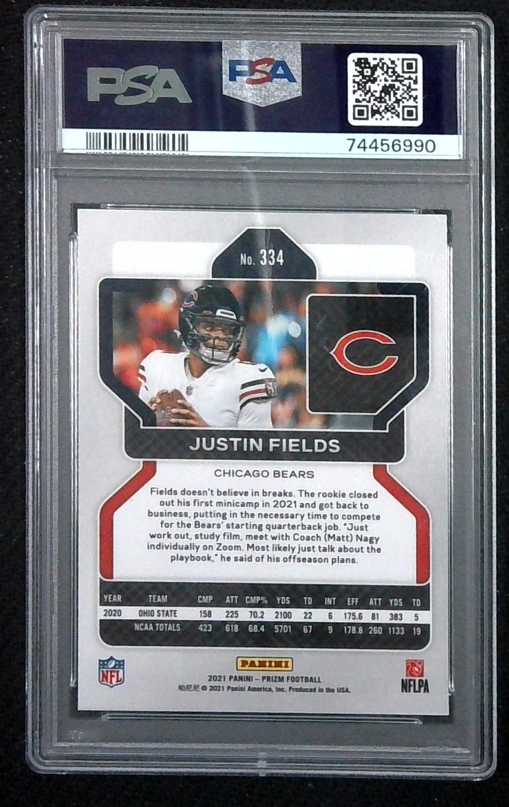 2021 Prizm Base Justin Fields #334 PSA 9