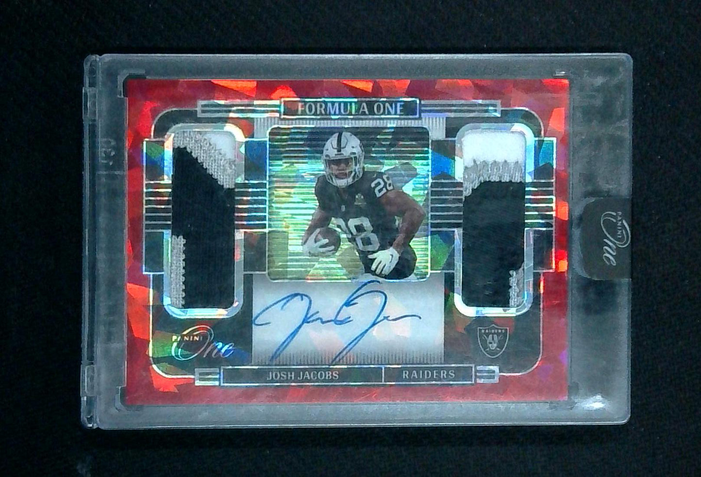 2021 Panini One Football Formula One Josh Jacobs Patch Auto /15