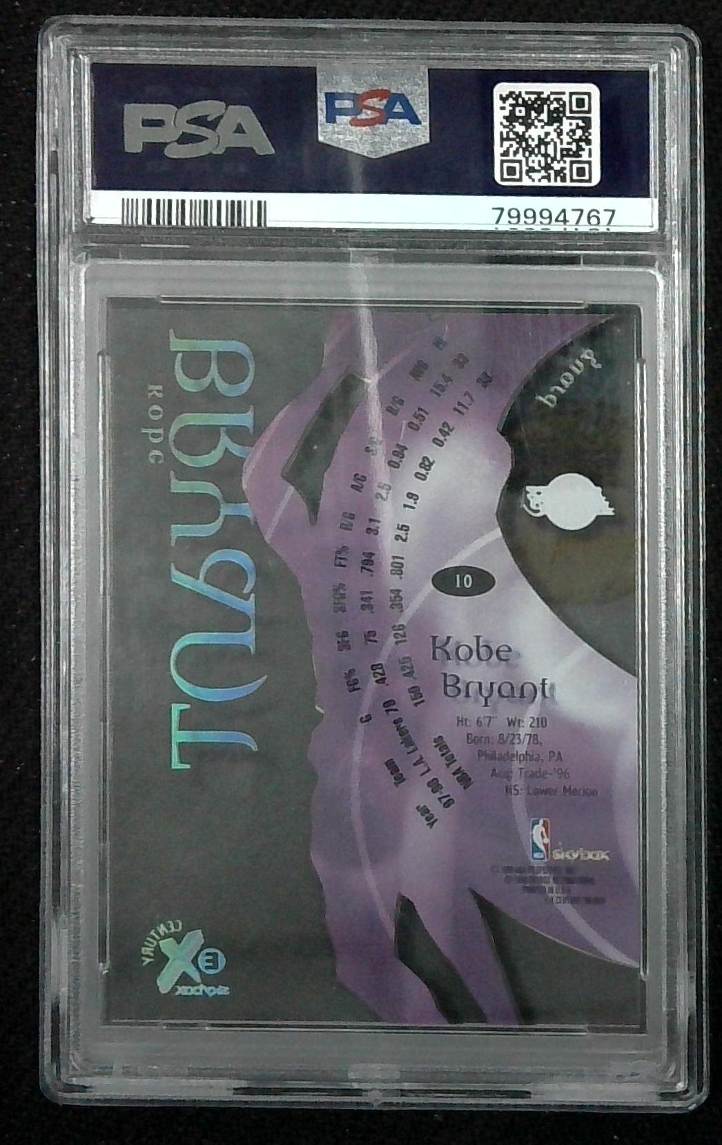 1998 Skybox E-X Century Kobe Bryant #10 PSA 7