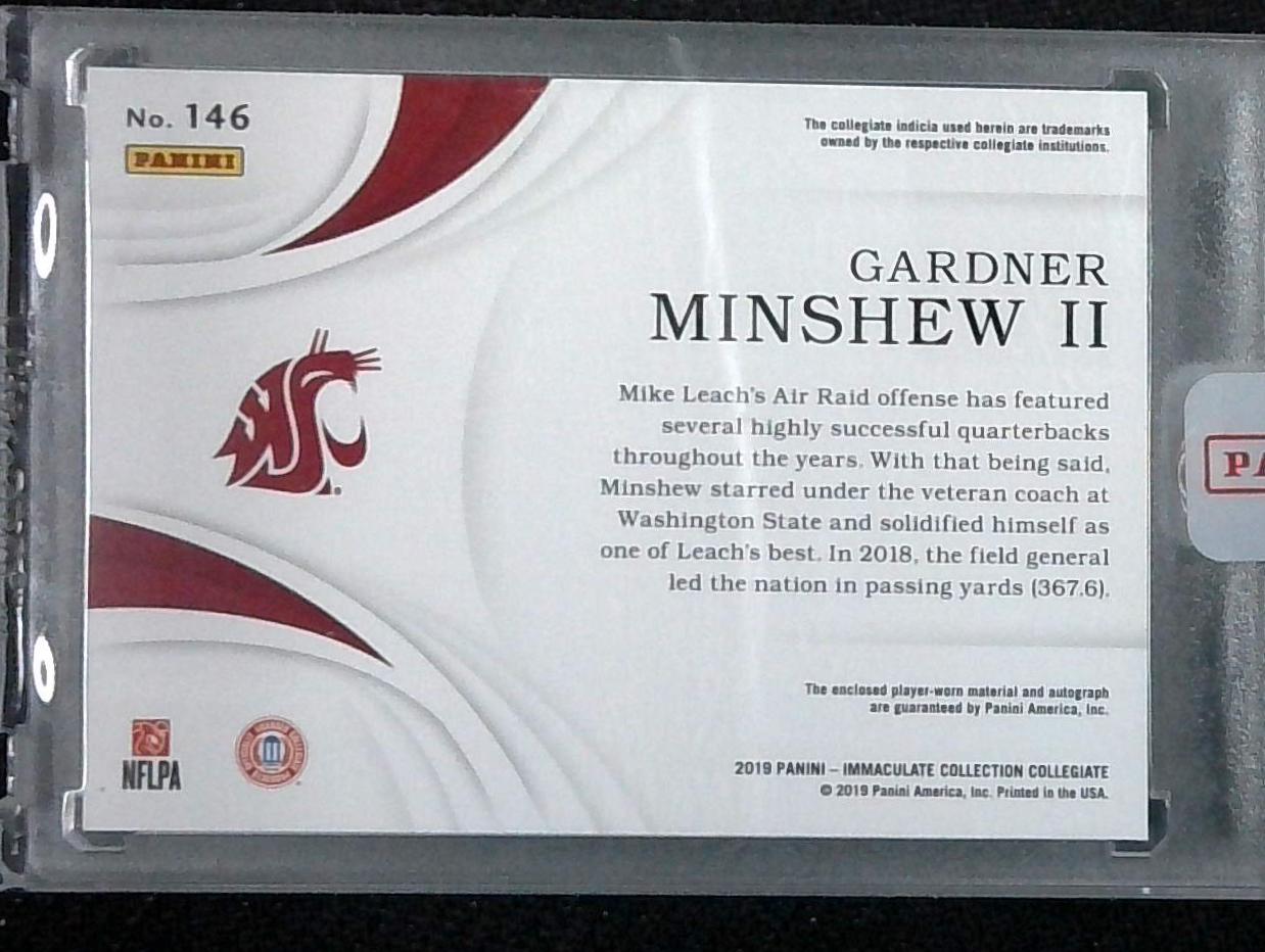 2019 Immaculate Collection Collegiate #146 Gardner Minshew II RPA Auto 64/99
