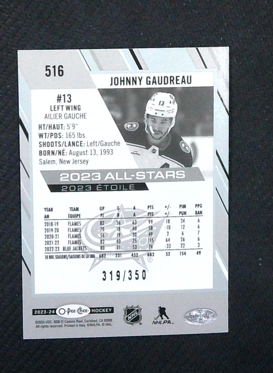 2023-24 O-Pee-Chee JOHNNY GAUDREAU 516 All-Stars Foil /350