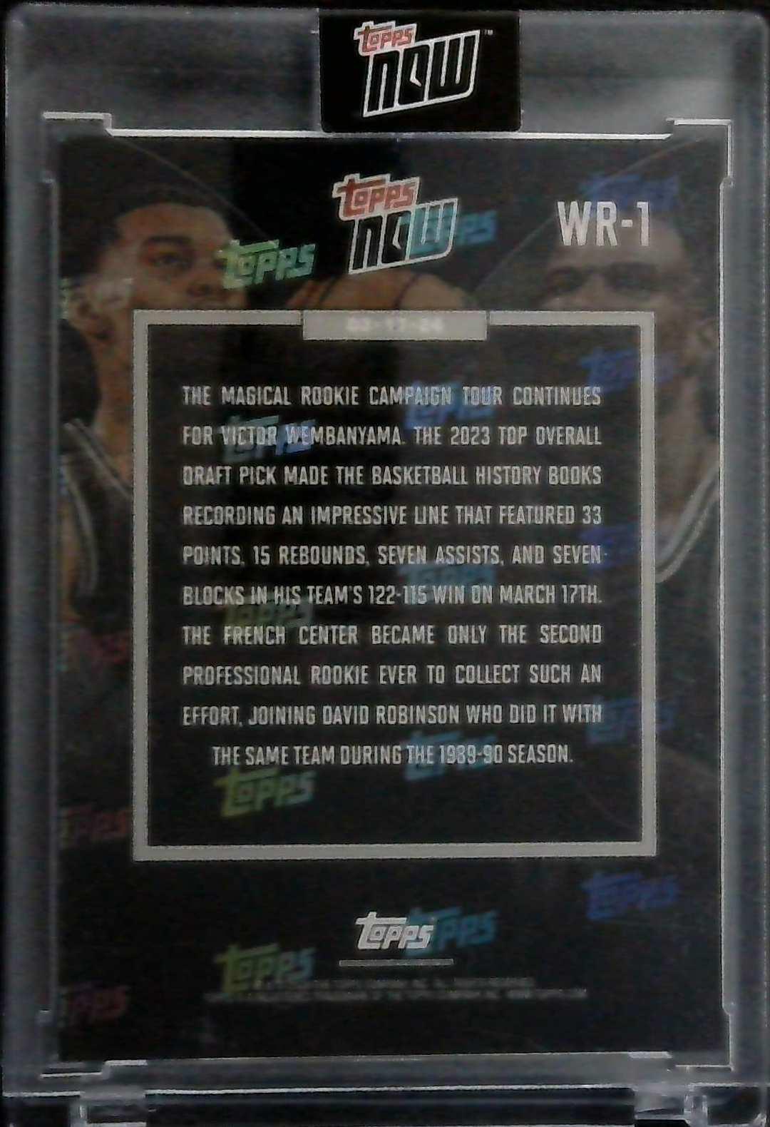2024 Topps Now Victor Wembanyama Rookie / David Robinson