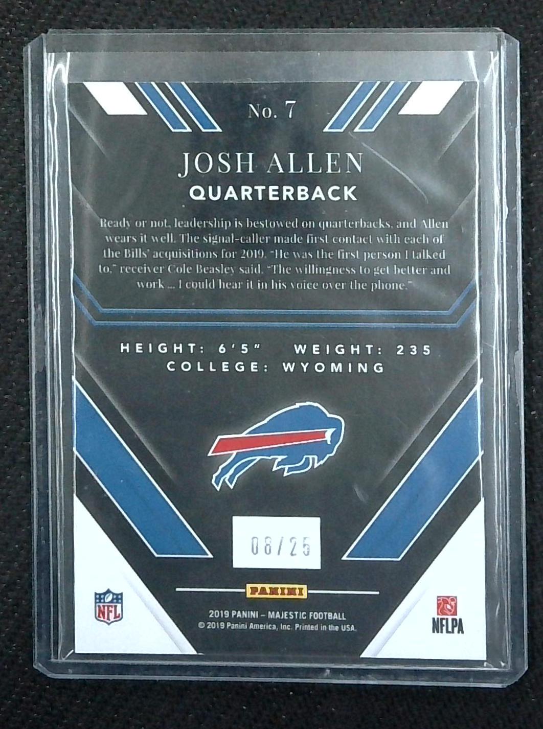 Josh Allen 2019 Panini MAJESTIC #/25 REFRACTOR #7 SSP