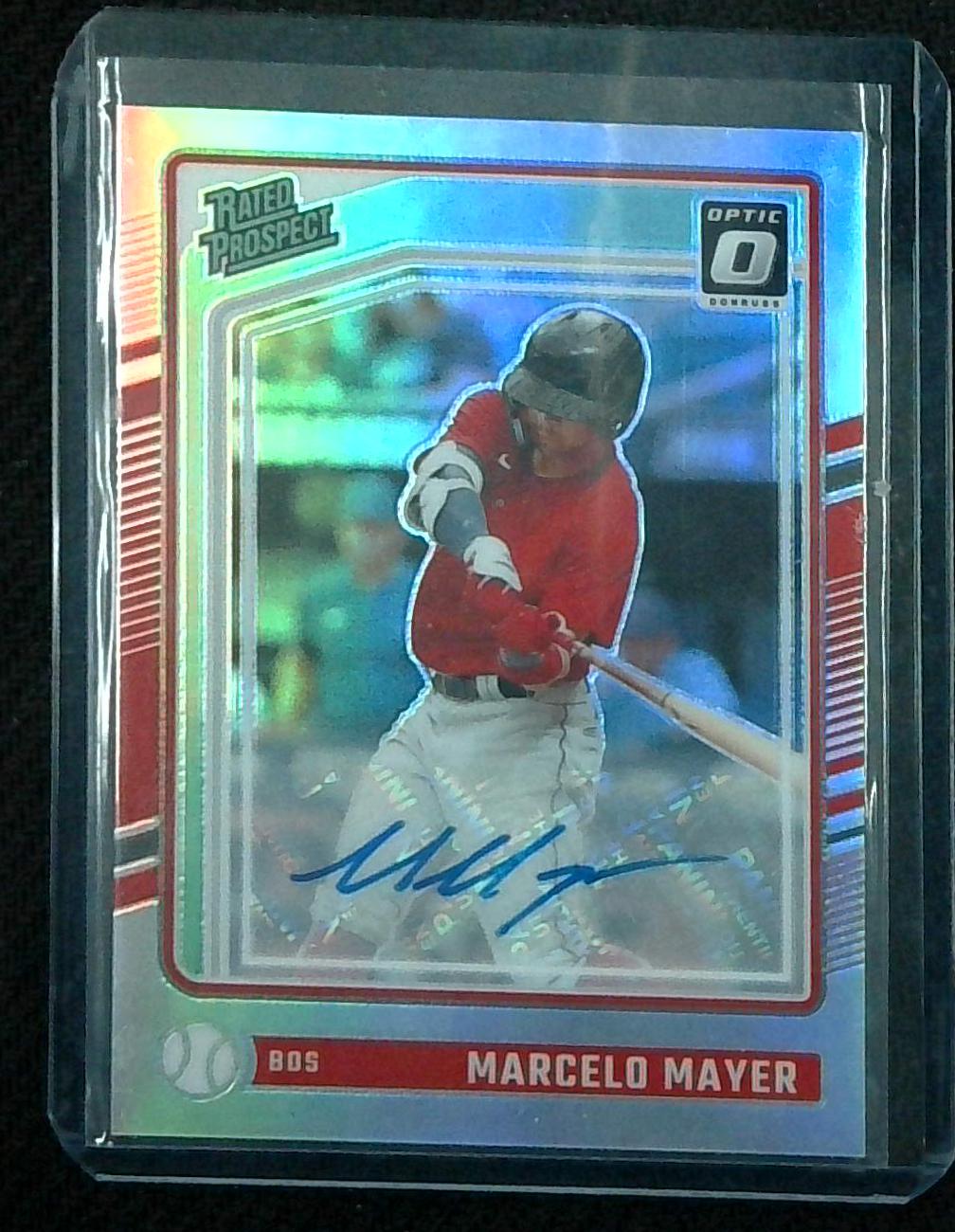 MARCELO MAYER 2024 DONRUSS OPTIC RATED PROSPECT AUTO SILVER PRIZM RED SOX