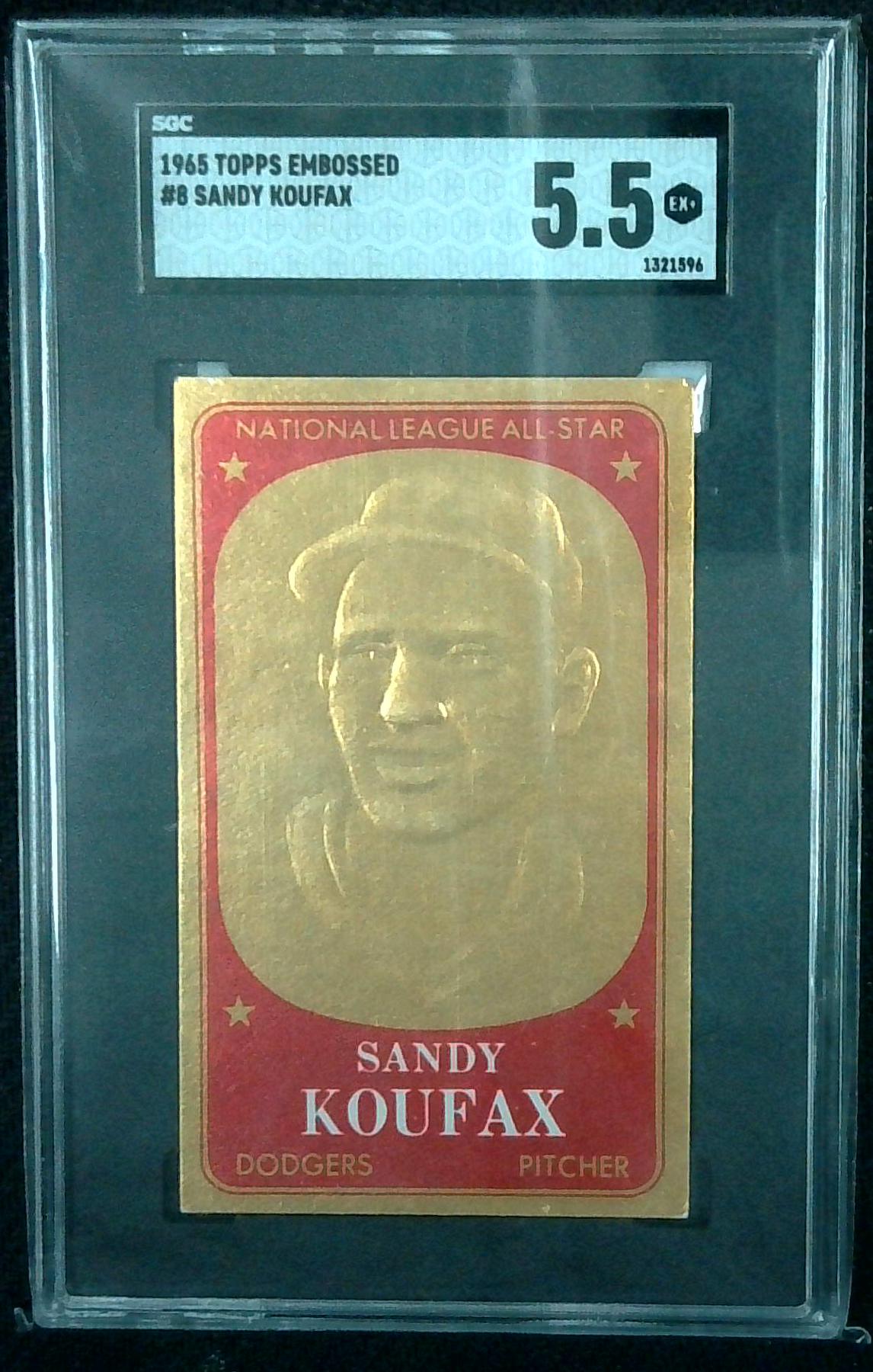 1965 Topps Embossed SGC 5.5 SANDY KOUFAX #8 HOF Dodgers
