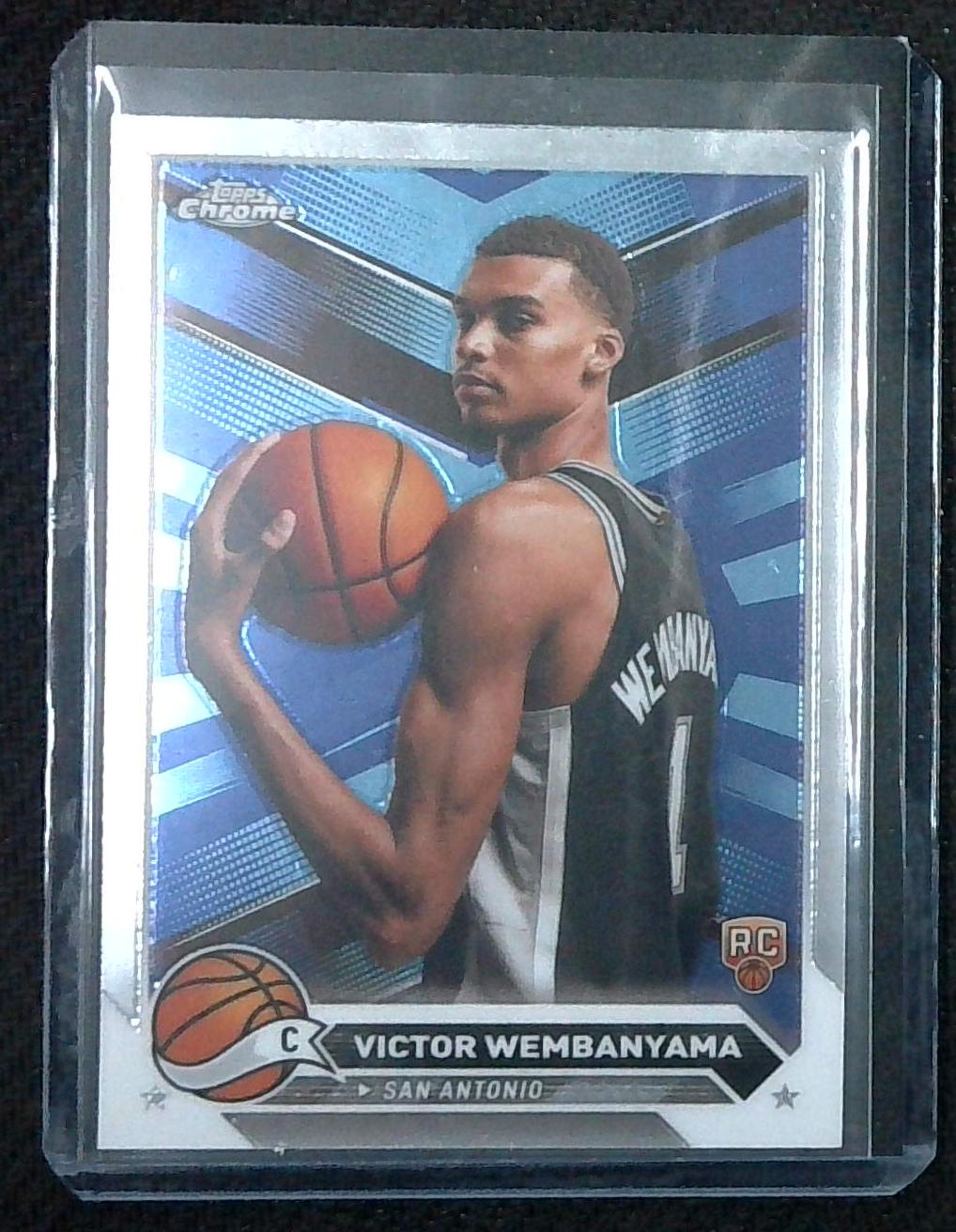 VICTOR WEMBANYAMA 2023-24 Topps Chrome RC rookie card #1 San Antonio Spurs