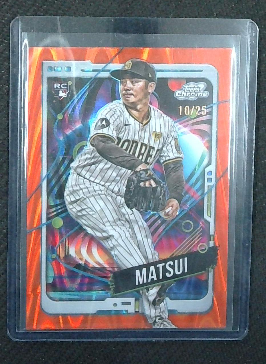 2024 Topps Chrome Cosmic Yuki Matsui RC Orange Galactic /25