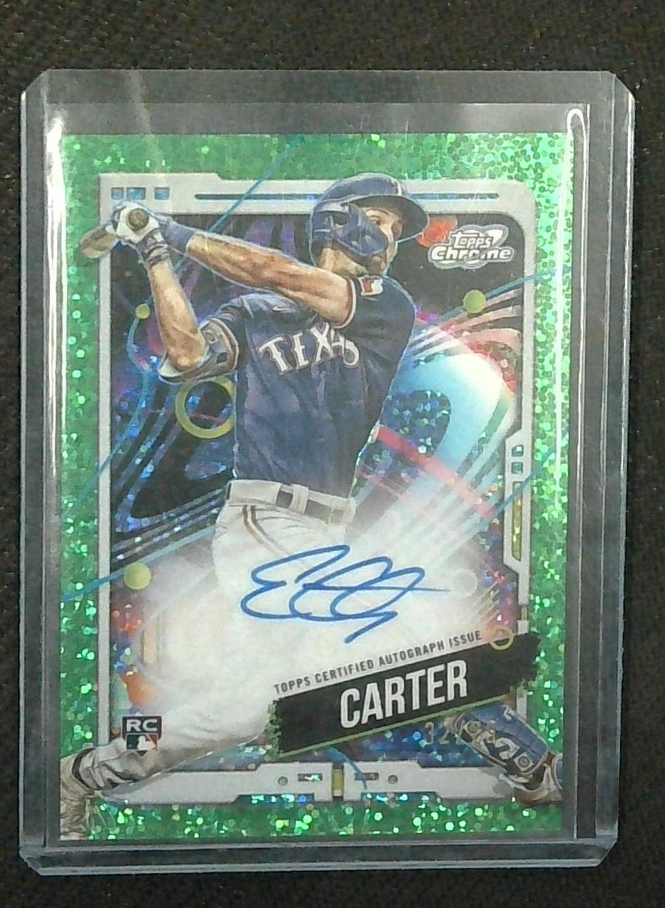 2024 Topps Cosmic Chrome Green Space Dust Rookie Auto (#CCA-EC) EVAN CARTER /75