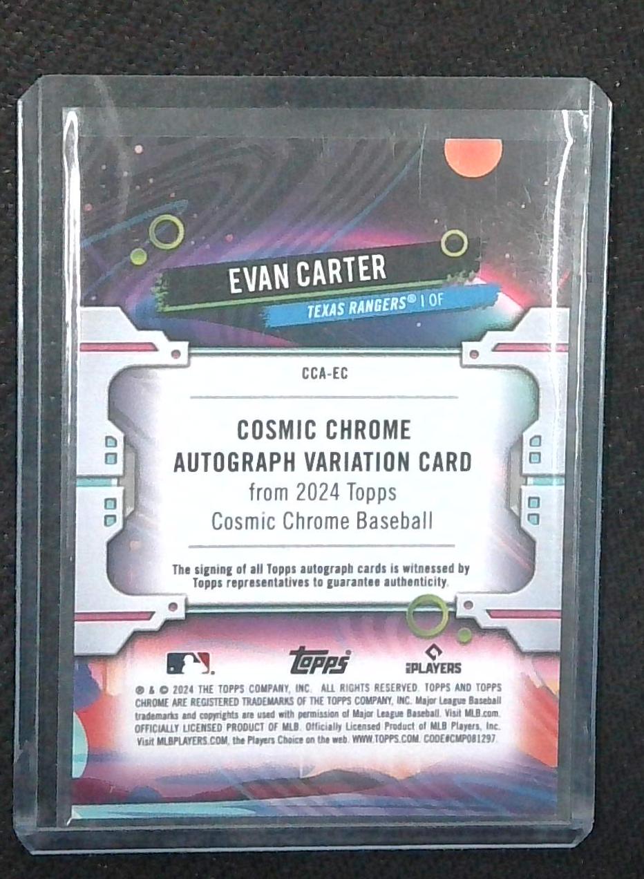 2024 Topps Cosmic Chrome Green Space Dust Rookie Auto (#CCA-EC) EVAN CARTER /75