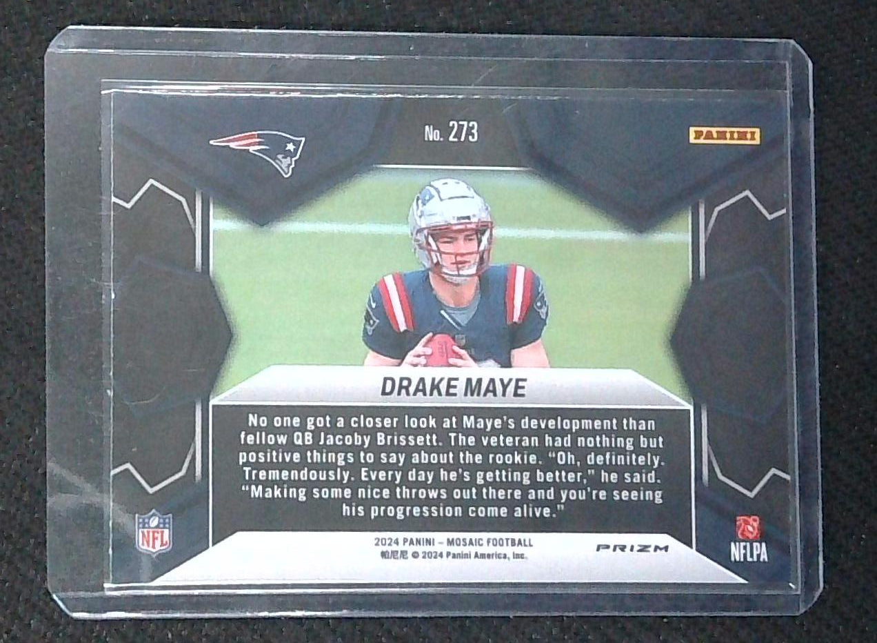 2024 Panini Mosaic Drake Maye NFL Debut Green Prizm Rookie #273 - Patriots