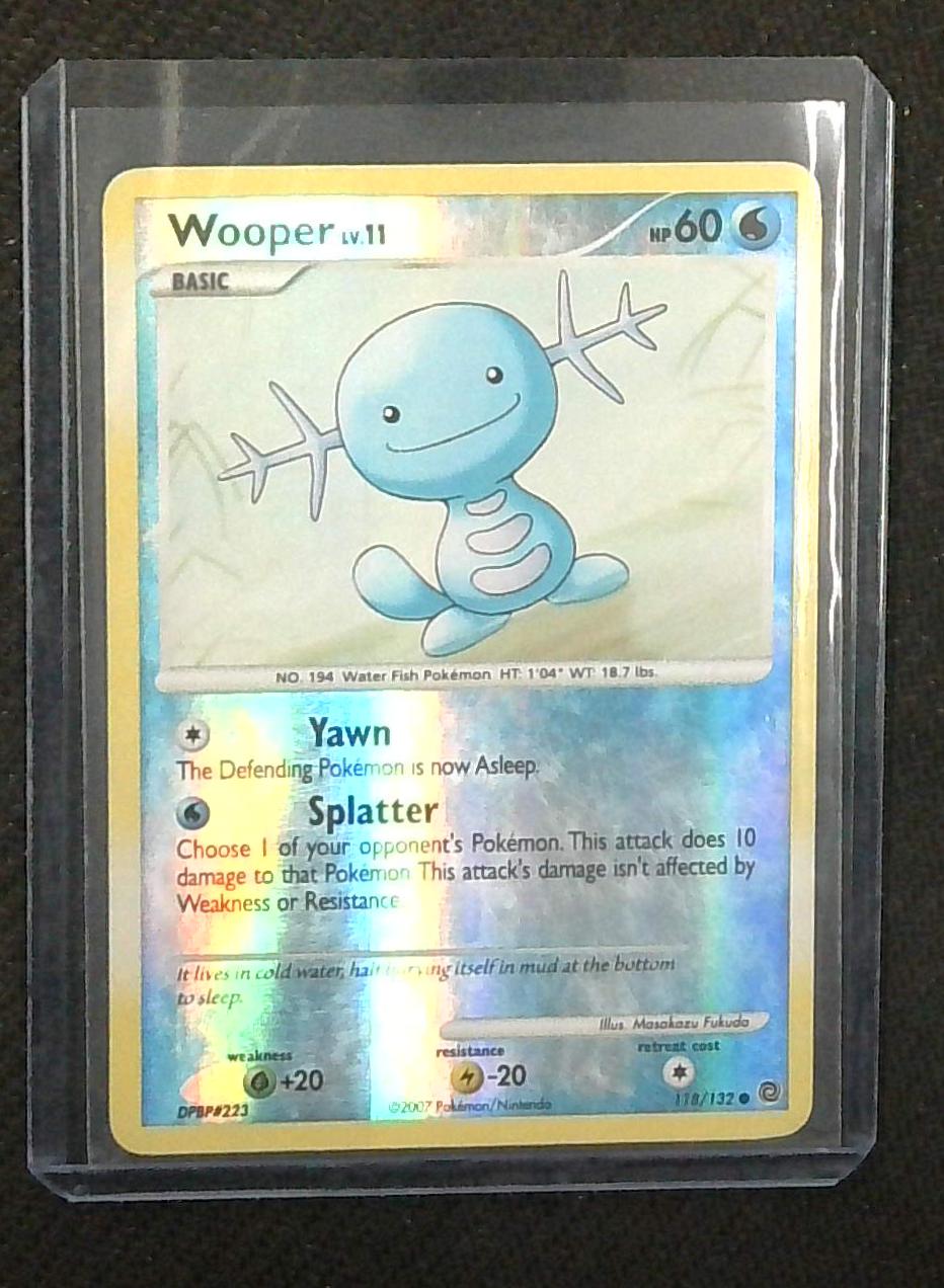 WOOPER POKEMON CARD REVERSE HOLO 118/132 SECRET WONDERS