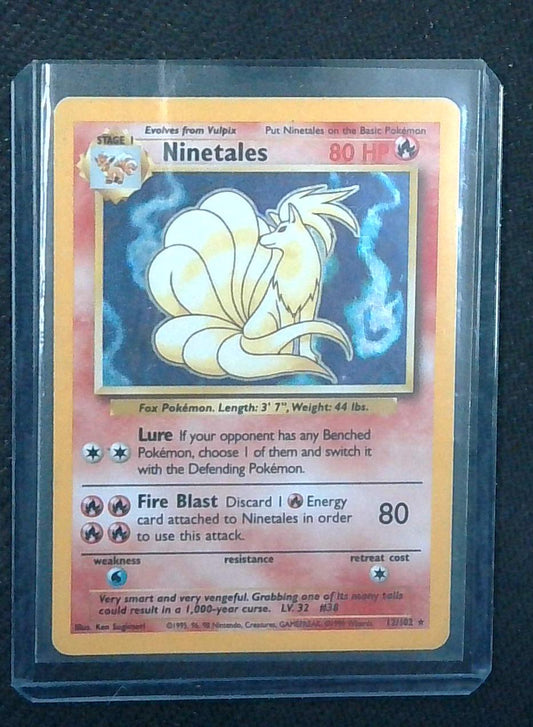 Ninetales 12/102 - Base Set Holo Rare Vintage WOTC Pokemon TCG