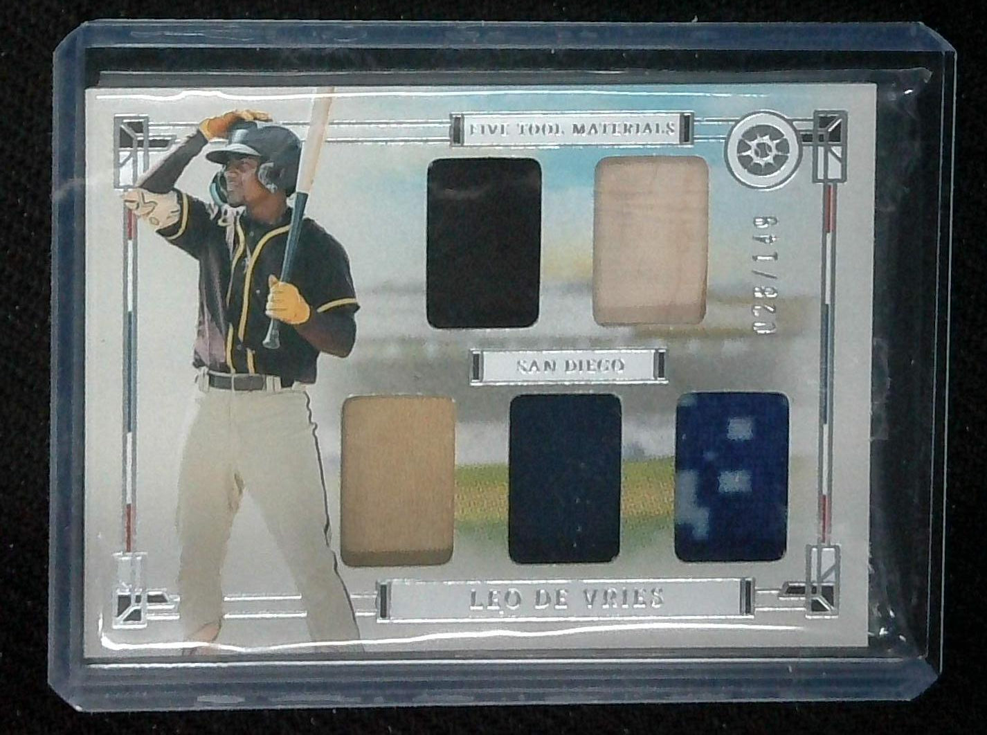 2024 Boys of Summer Leo De Vries Five Tool Materials Jersey Patch Bat /149
