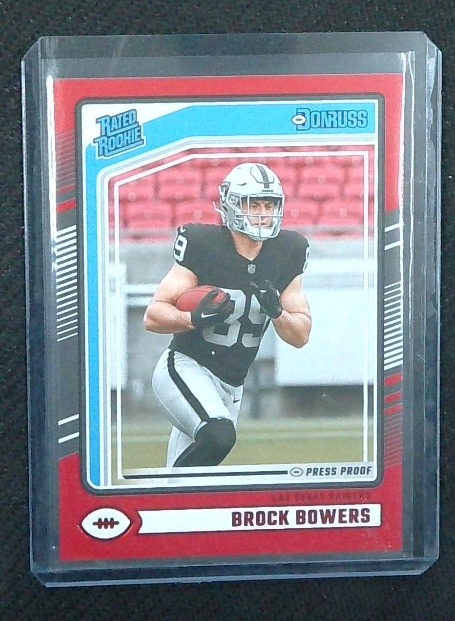 2024 Donruss Football Brock Bowers Red Press Proof Rated Rookie #394 LV Raiders