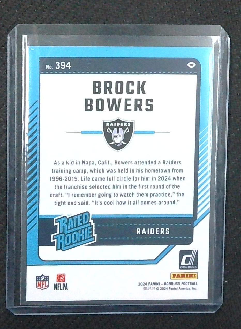 2024 Donruss Football Brock Bowers Red Press Proof Rated Rookie #394 LV Raiders