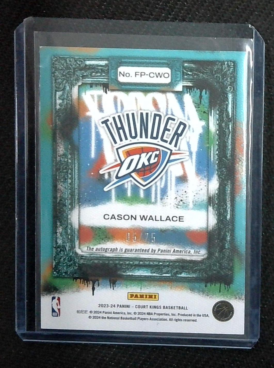 2023-24 Court Kings Cason Wallace #FP-CWO Rookie Amber Auto Autograph 69/75