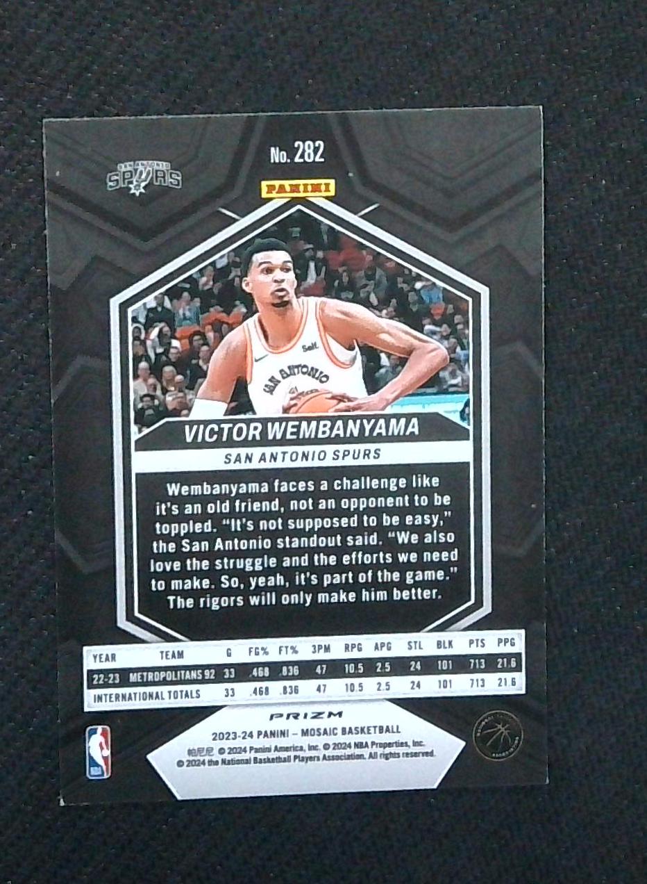 2023-24 Mosaic Basketball Victor Wembanyama Reactive Yellow City Edition Rookie