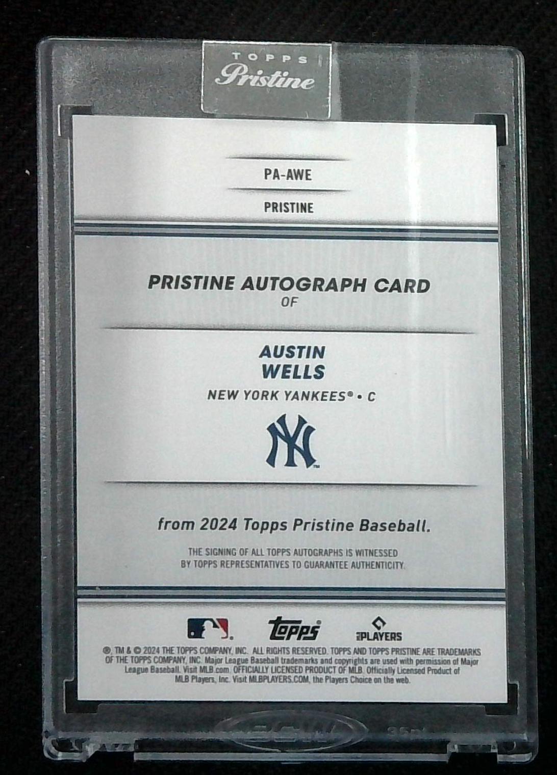 2024 Topps Pristine Austin Wells #PA-AWE Rookie RC Green Refractor Auto /150