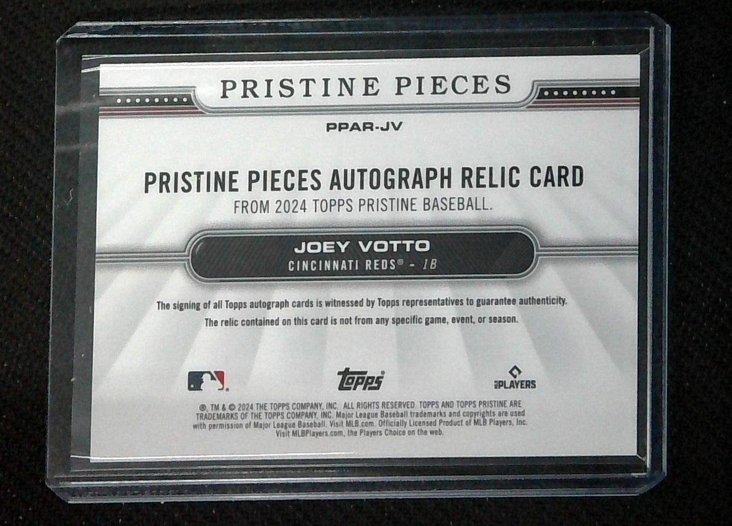 2024 Topps Pristine Pieces Joey Votto Gold Patch Auto /50