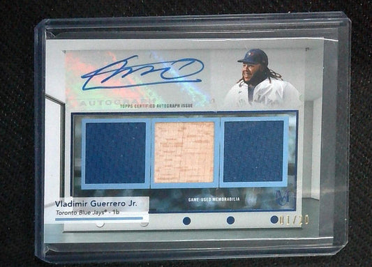 Vladimir Guerrero Jr 2024 Topps Museum Coll GU Triple Relic Auto 01/20 Blue Jays