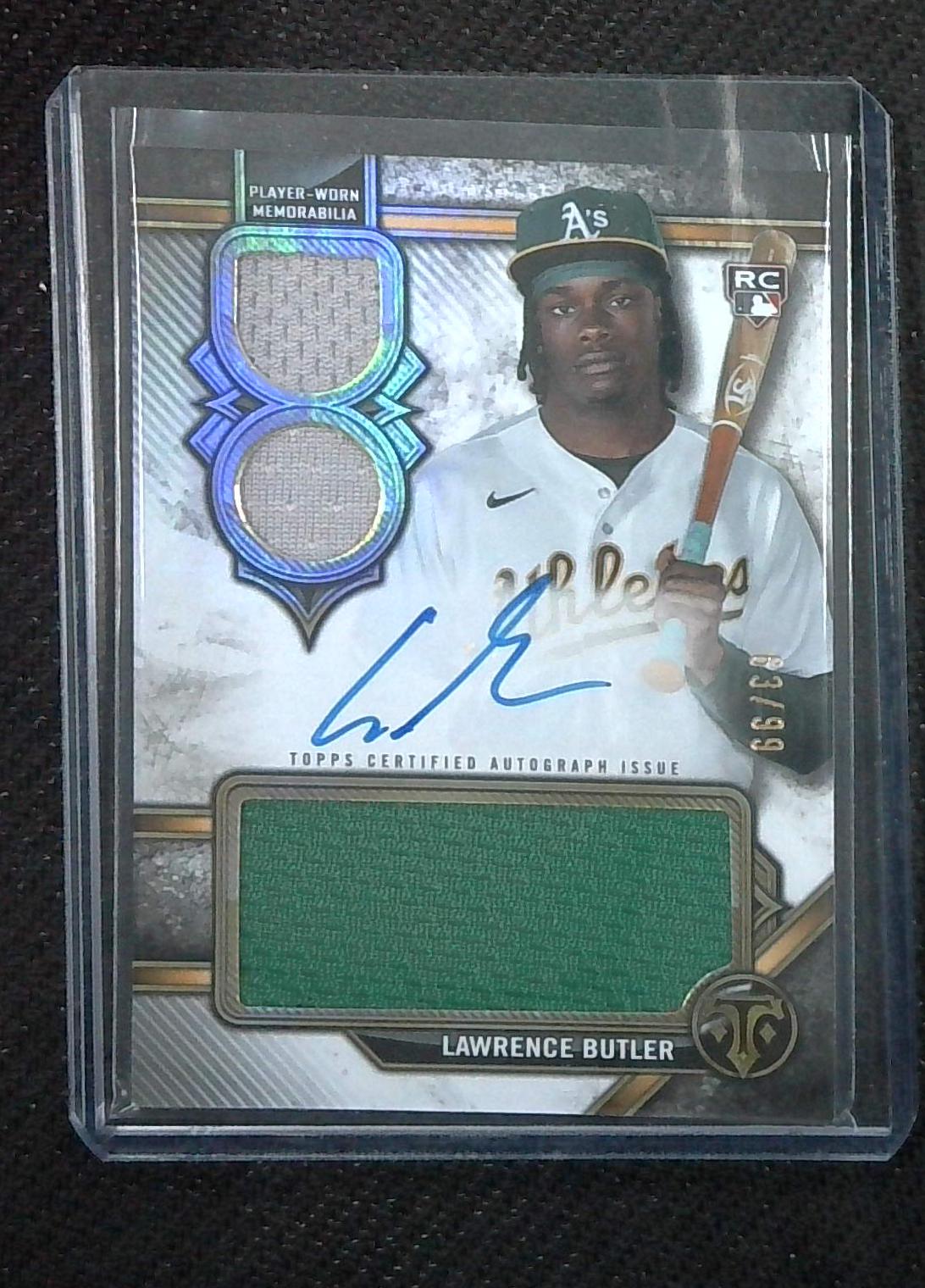 Lawrence Butler - 2024 Topps Triple Threads Rookie PATCH 🔥 AUTO /99 🔥