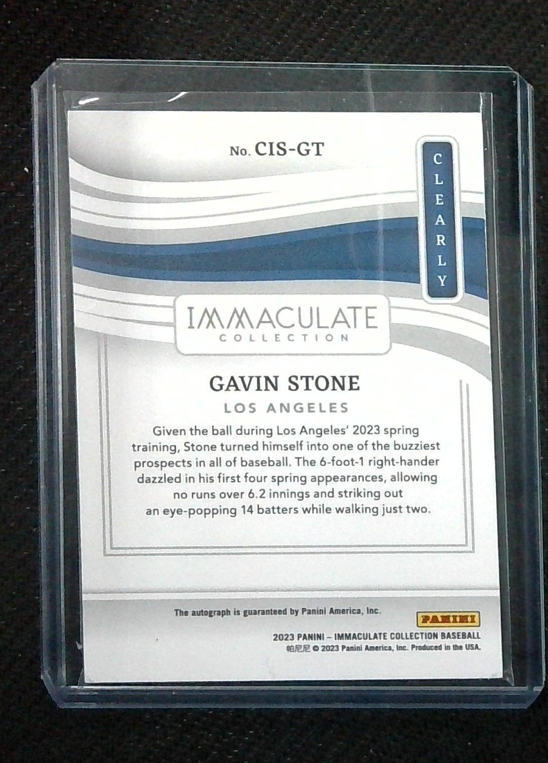 2023 Immaculate Collection Gavin Stone Clearly Auto Autograph 02/25