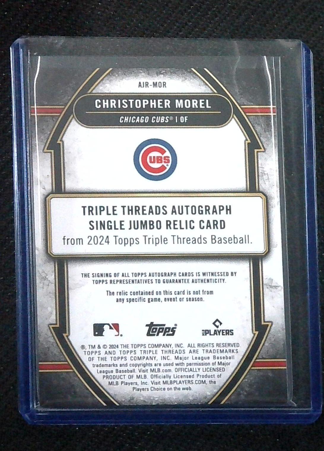 2024 Topps Triple Threads Christopher Morel Game Worn Parallel Relic Card /50
