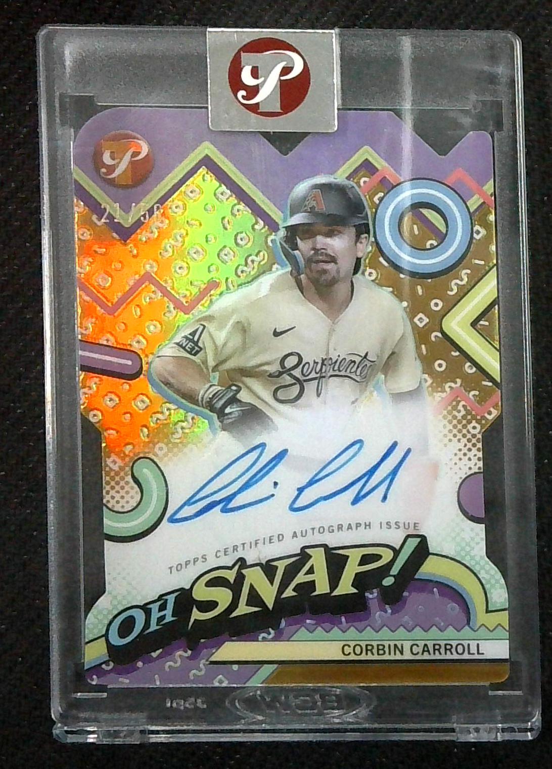 Corbin Carroll 2024 Topps Pristine Encased Oh Snap Auto Gold /50 Diamondbacks