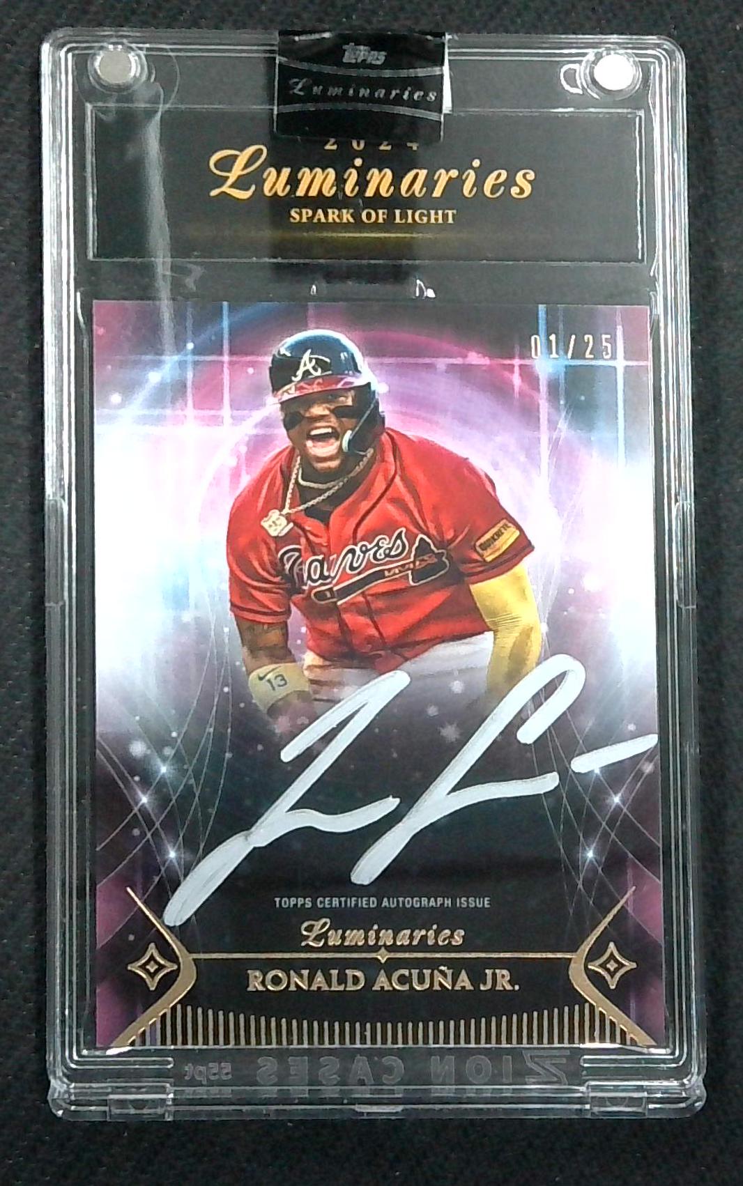 2024 Topps Luminaries Spark of Light Auto Ronald Acuna Jr #'d 1/25 Silver Auto!