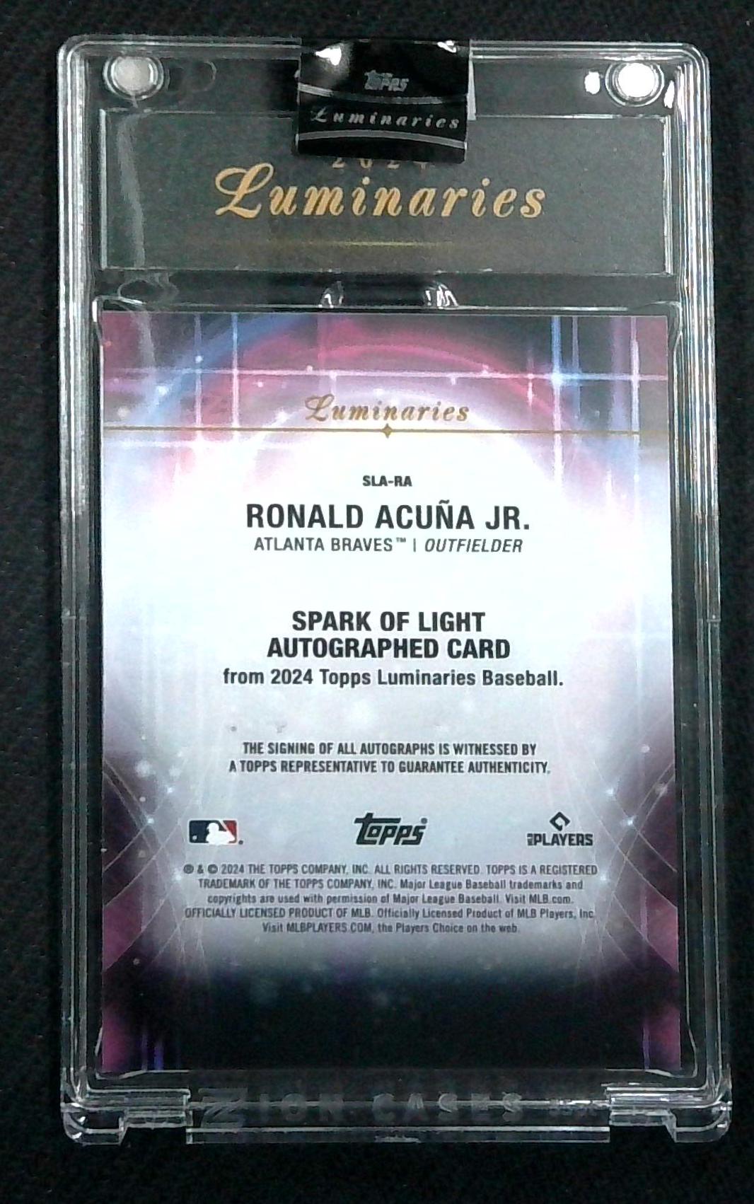 2024 Topps Luminaries Spark of Light Auto Ronald Acuna Jr #'d 1/25 Silver Auto!