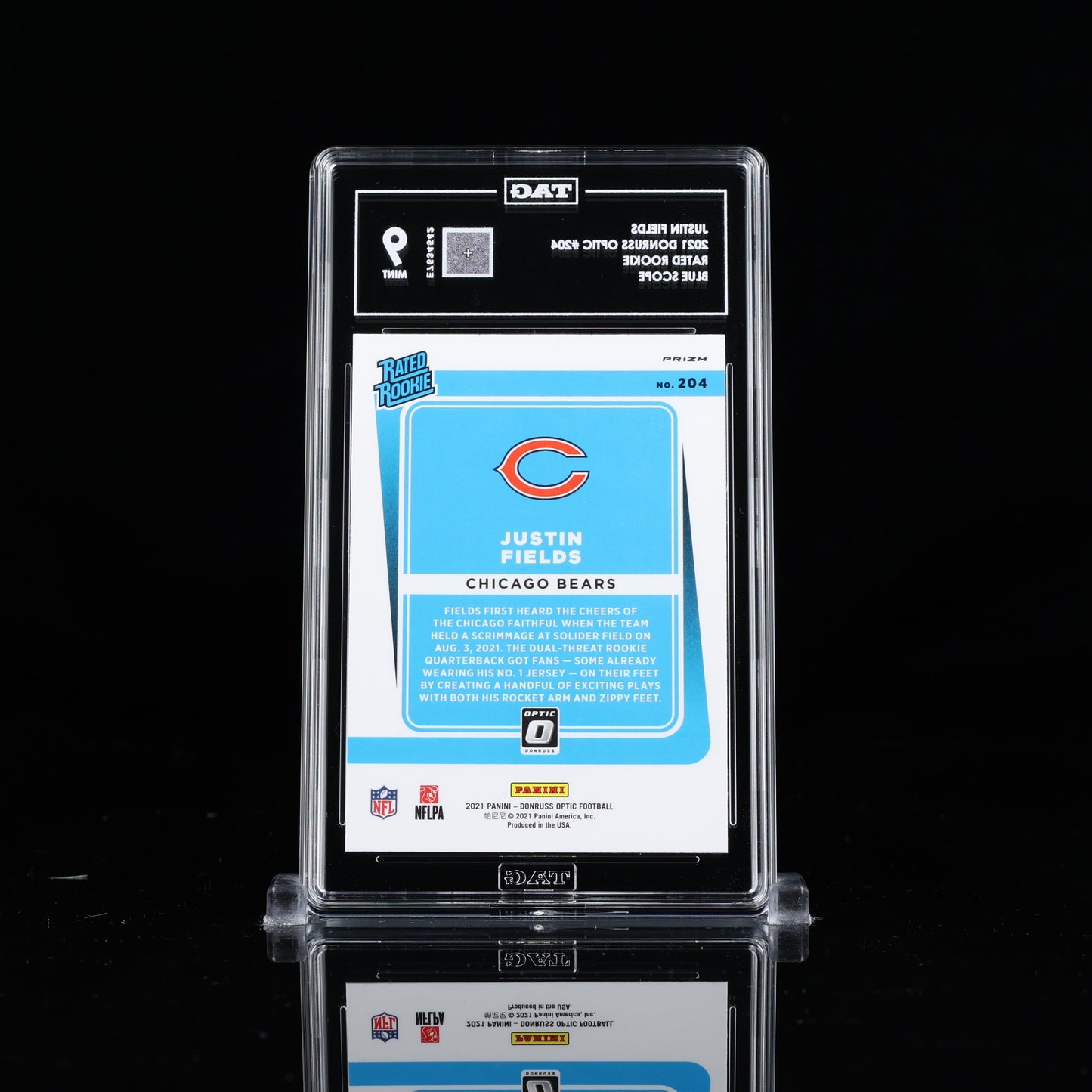 2021 Donruss Optic JUSTIN FIELDS Rated Rookie Blue Scope Prizm TAG 9 #204