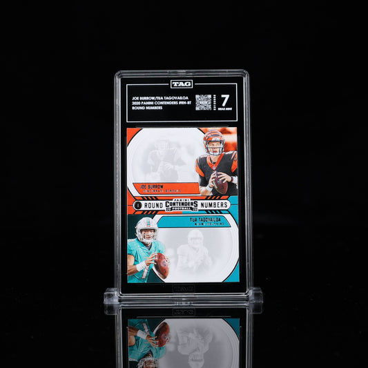 2020 Contenders Tua Tagovailoa Joe Burrow RC Round Numbers TAG 7