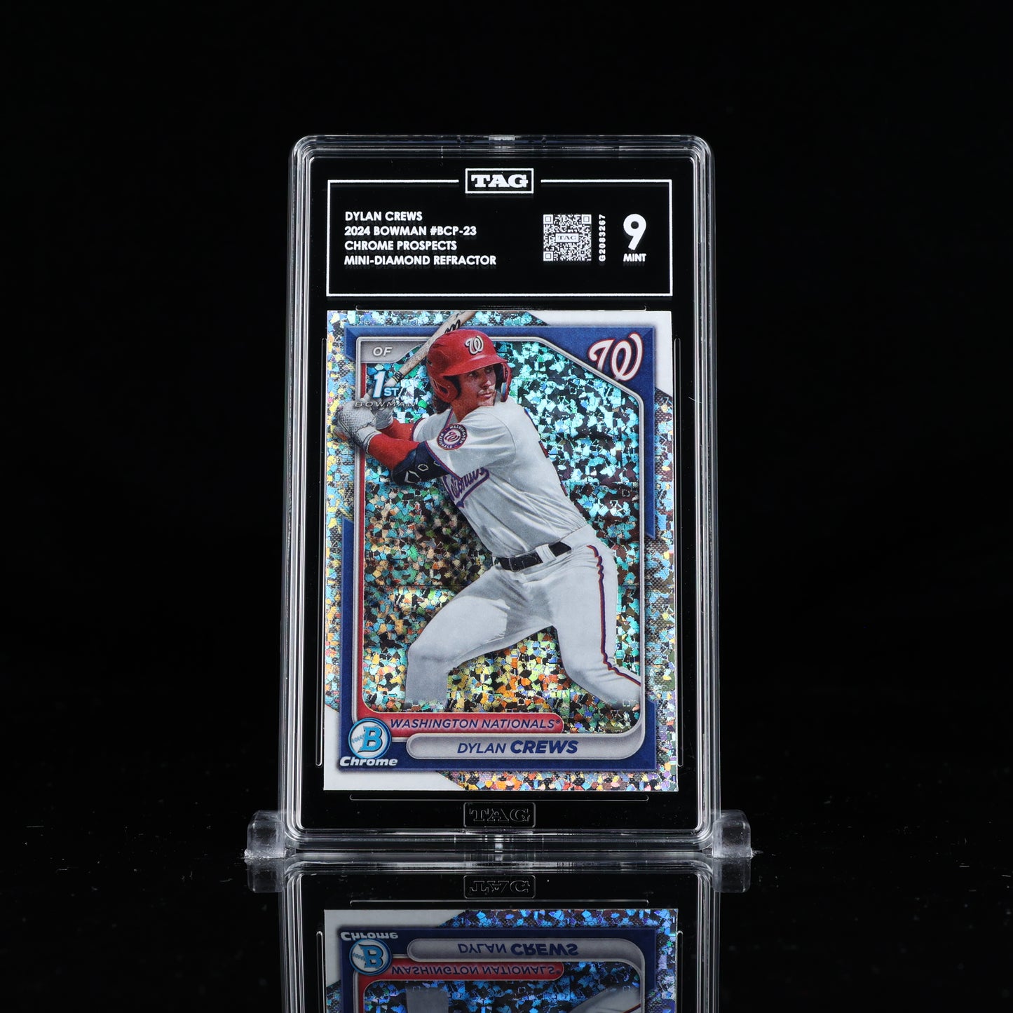 2024 Bowman Chrome Mini Diamond Refractor Dylan Crews 1st Bowman TAG 9