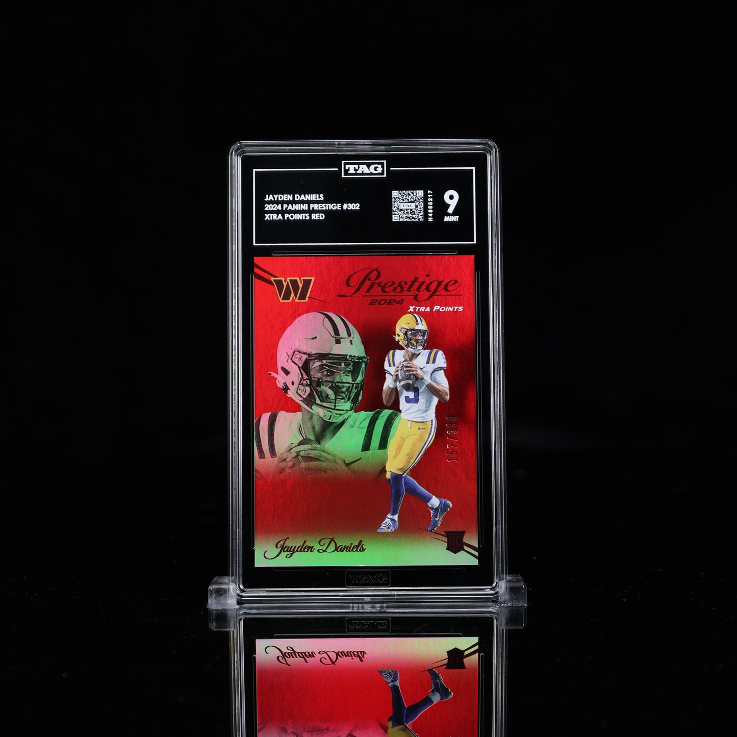 2024 Panini Prestige - Jayden Daniels - #302 - Xtra Points Red - TAG 9 - /399