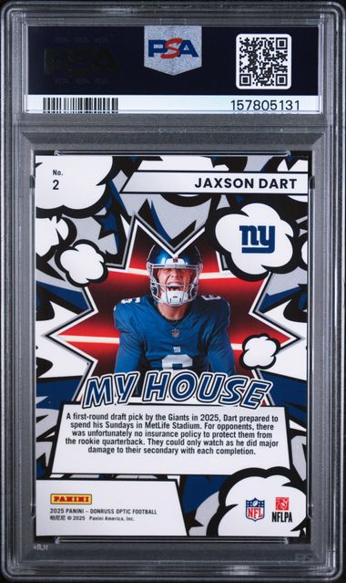 2025 PANINI DONRUSS OPTIC MY HOUSE #2 JAXSON DART ROOKIE PSA 10