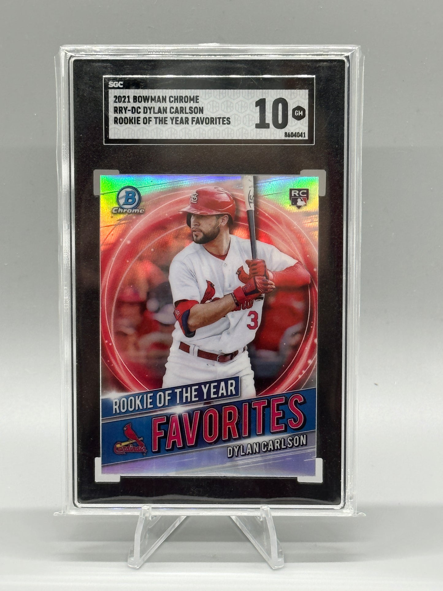 2021 Bowman Chrome Dylan Carlson ROY Favorites SGC 10 Gem Mint