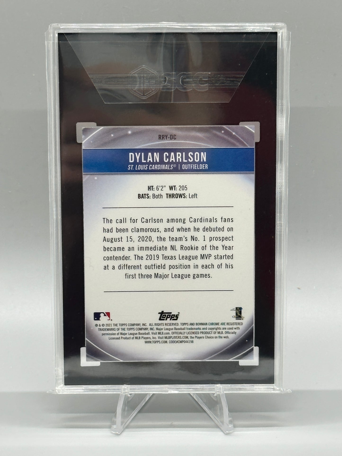 2021 Bowman Chrome Dylan Carlson ROY Favorites SGC 10 Gem Mint