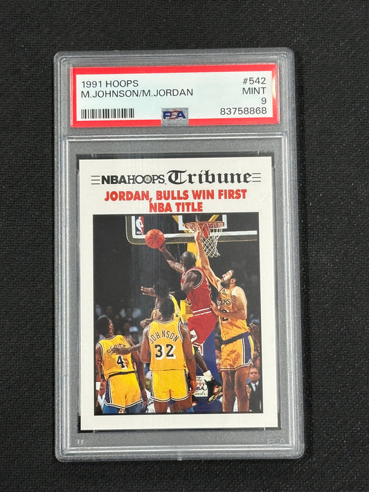 1991 Hoops Michael Jordan Magic Johnson PSA 9