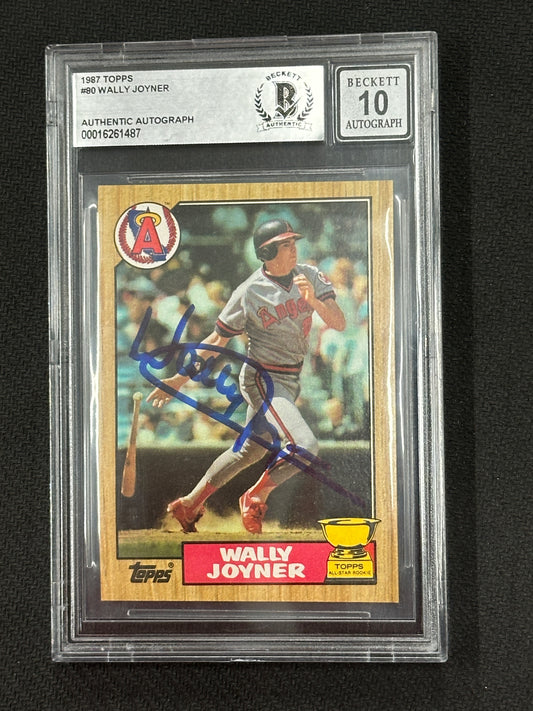 1987 Topps Wally Joyner Auto BGS 10 Rookie RC Angels