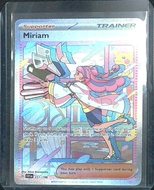 Miriam Secret Rare Alt Art 251/198 Scarlet Violet Pokemon Trainer Card