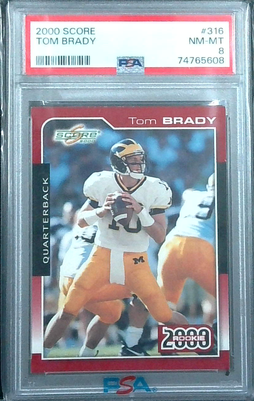 2000 Score Tom Brady Rookie Card #316 PSA 8