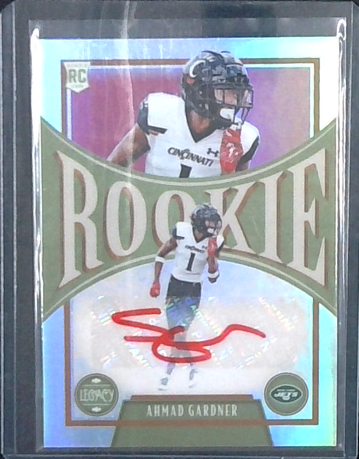 2022 Panini Legacy Football Ahmad Sauce Gardner Rookie auto Red ink Jets