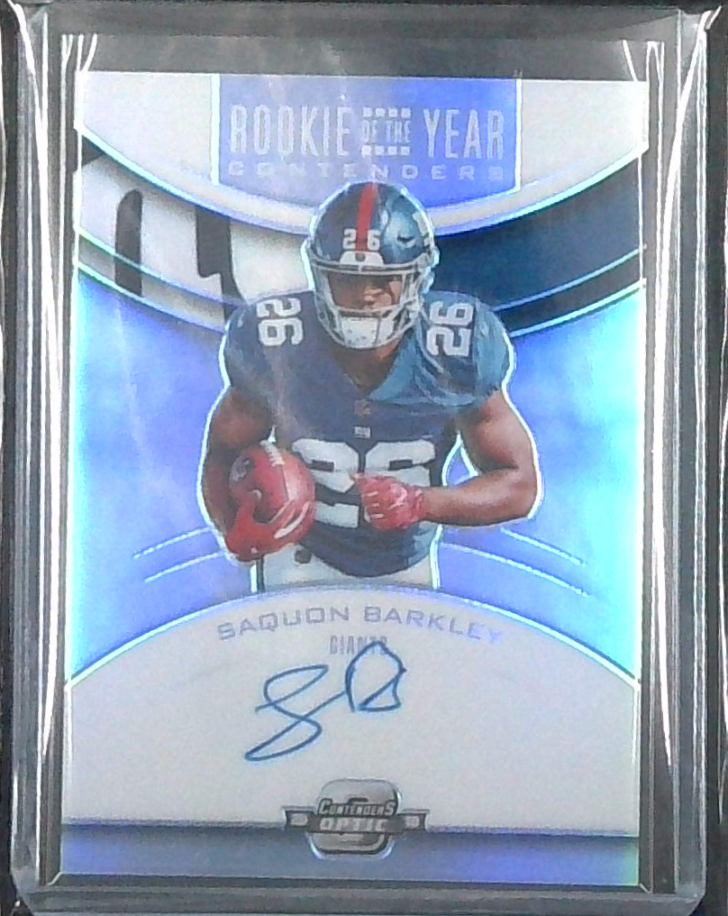 2018 SAQUON BARKLEY RC GIANTS ROOKIE OF THE YR CONTENDERS AUTO
