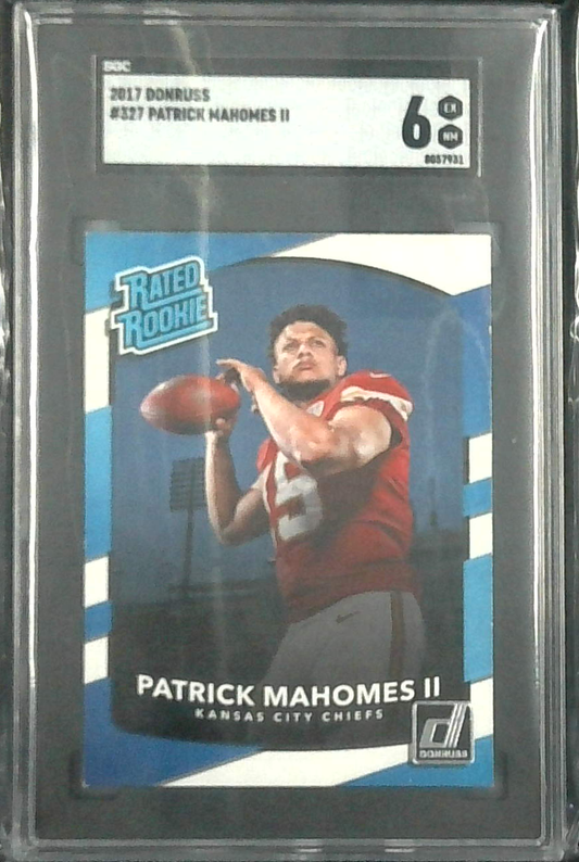 2017 Donruss Rated Rookie Patrick Mahomes SGC 6