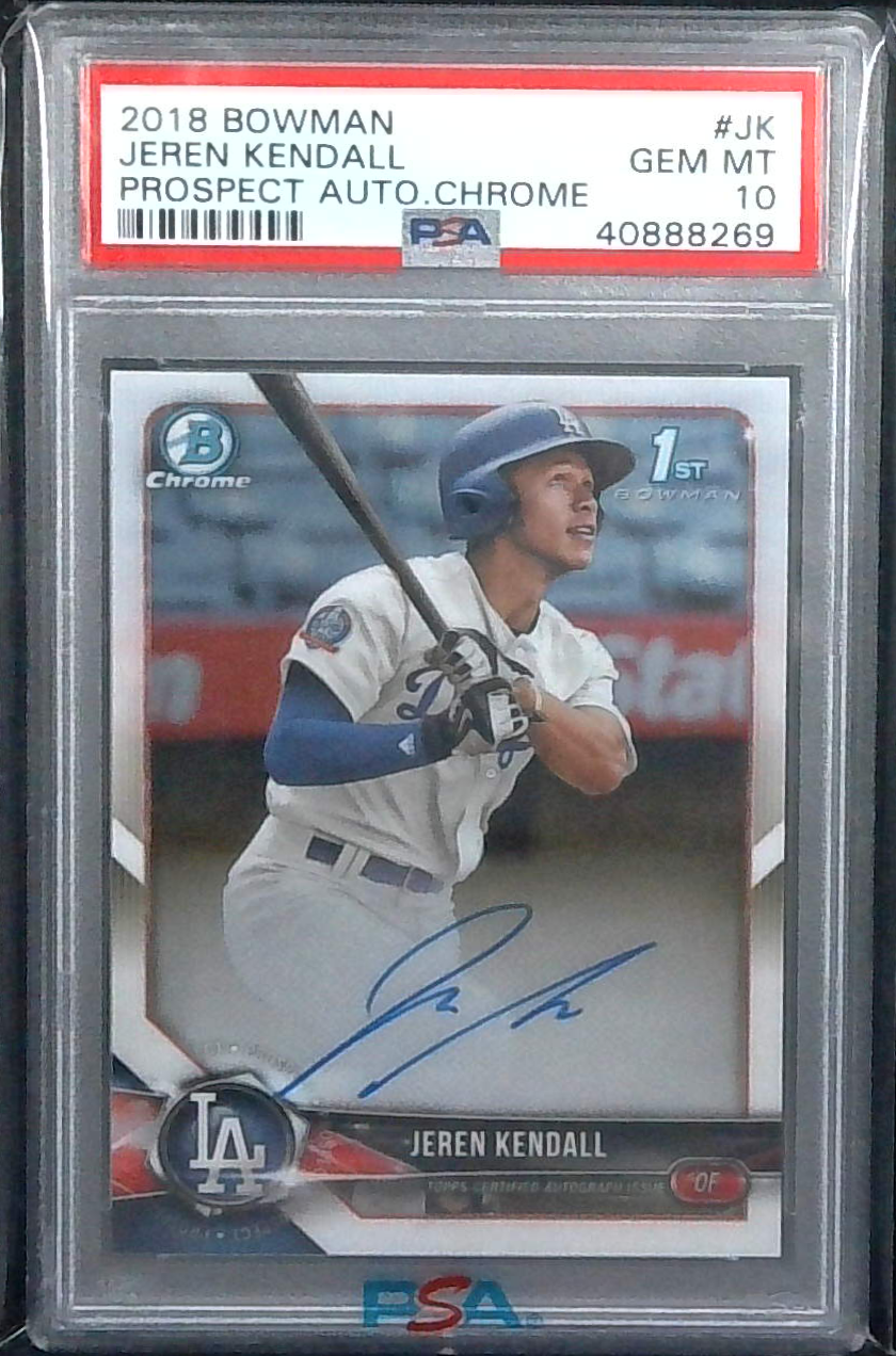 2018 Bowman’s Best Jeren Kendall Auto Refractor PSA 10 GEM MINT