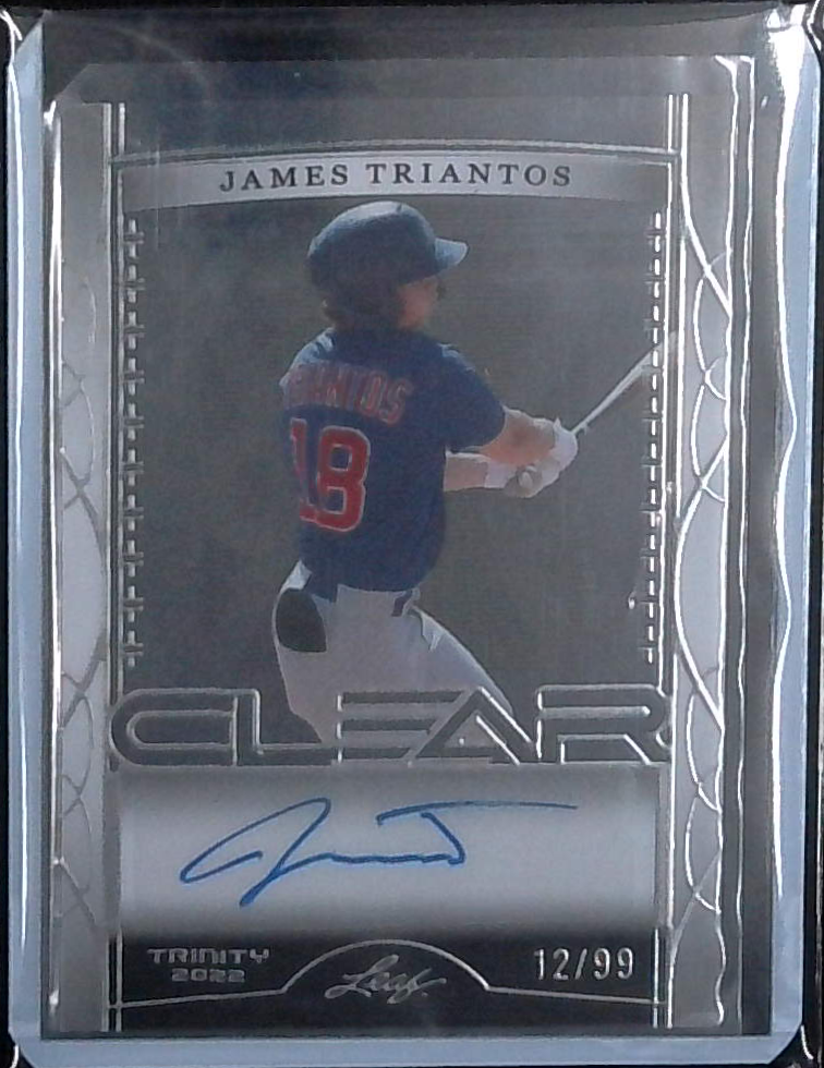 2022 LEAF TRINITY JAMES TRIANTOS /99 ROOKIE AUTO CLEAR