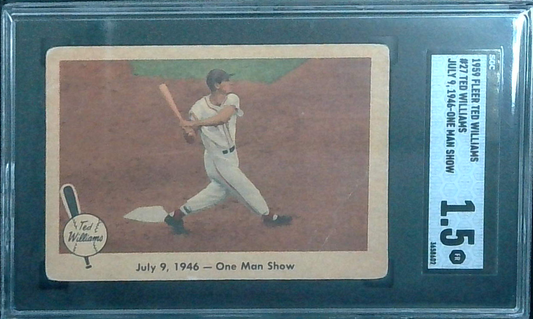 1959 FLEER TED WILLIAMS #27 JULY 9 1946 ONE MAN SHOW SGC 1.5