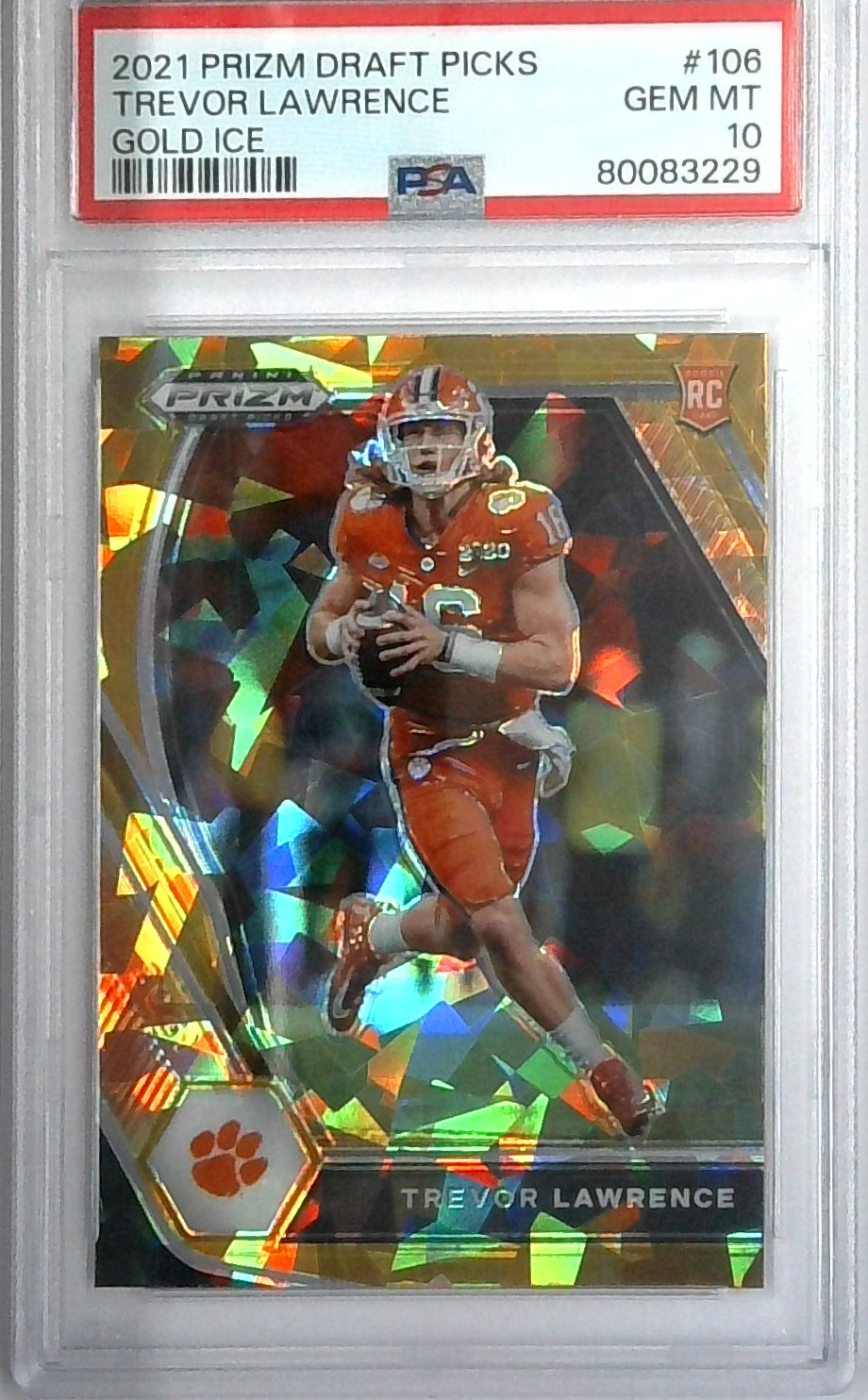2021 Trevor Lawrence Prizm DP GOLD ICE #106 PSA 10! SSP