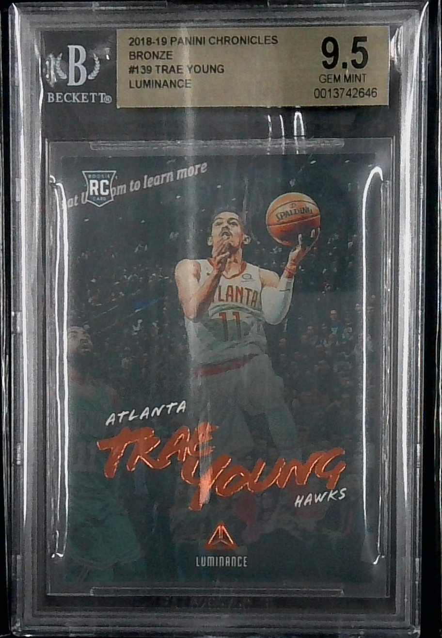 2018-19 Trae Young Chronicles Luminance Bronze Rookie BGS 9.5