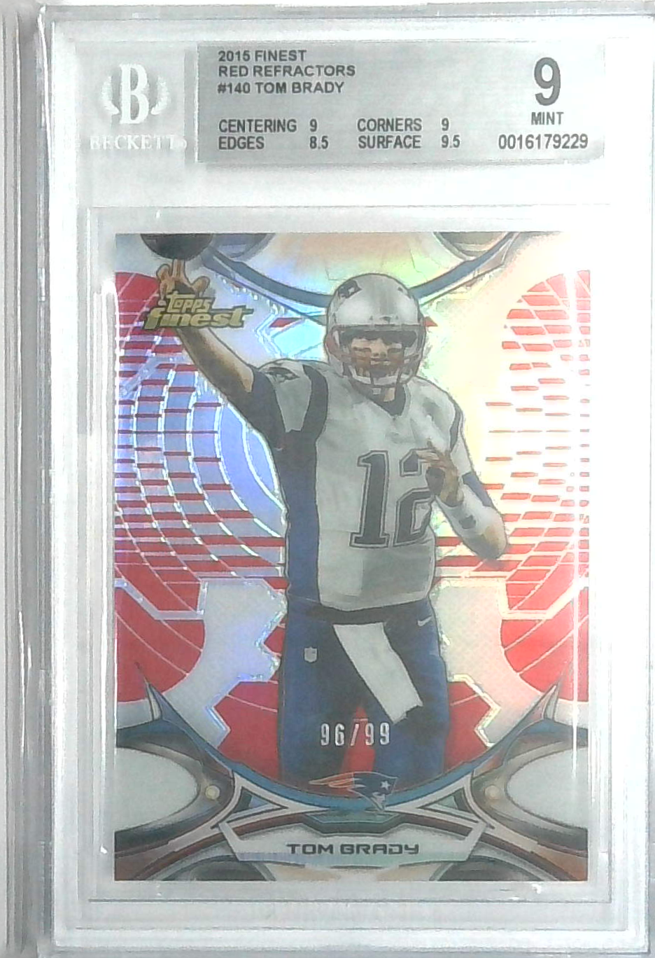 2015 Topps Finest Tom Brady Red Refractor /99